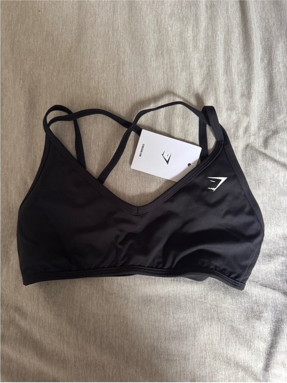NWT Gymshark Back Gains Sports Bra Black Strappy Size Small S